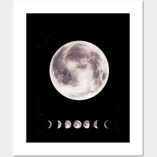 The Moon Phases Space Lunar Design Posters and Art